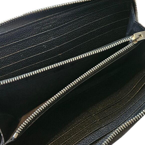Saint Laurent Authentic Black Leather Long Continental Zippy Wallet w/ Box & Bag - Picture 7 of 10